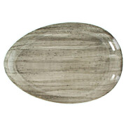 B-Rush Grey Platte oval 25,5x18 cm