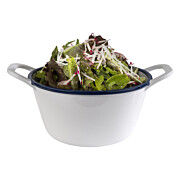 Schale Enamel weiss/blau 1 l