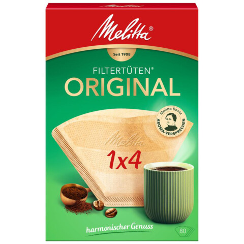 Kaffeefilter 1x4 ungebleicht 80 Stk