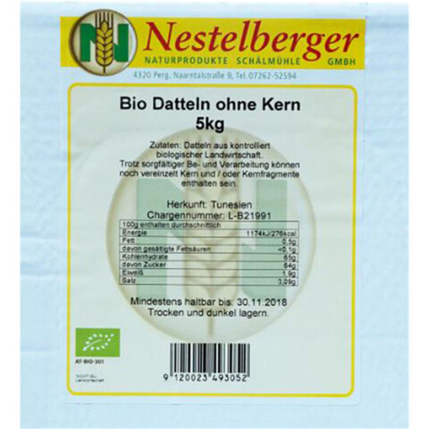 Bio Datteln ohne Kern 5 kg