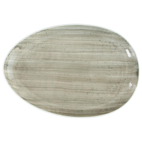 B-Rush Grey Platte oval 35,5x25 cm