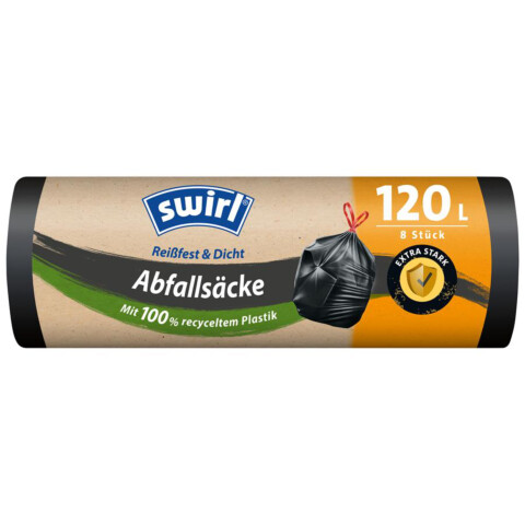 Müllsäcke Zugband schwarz 120l 8 Stk