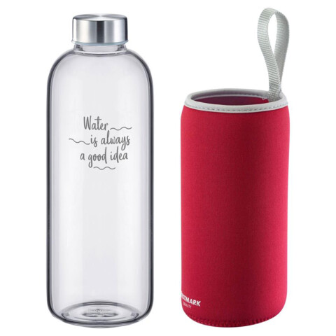Trinkflasche mit Cover rot 1 l