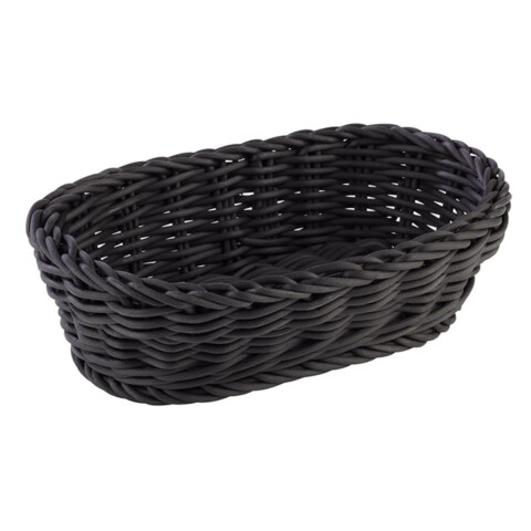 Buffetkorb PP oval schwarz 19x12 cm