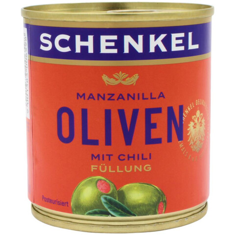 Manzanilla Oliven mit Chilis 200 g